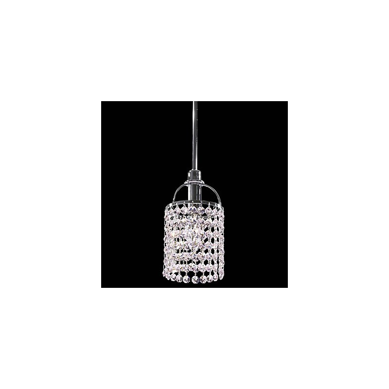 Lámpara colgante de metal y cristal