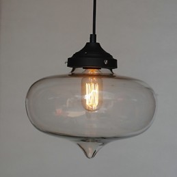 Lámpara colgante Bubble Design de 1 luz con pantalla transparente