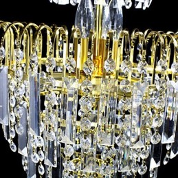 Lámpara de araña de lujo de estilo europeo con 6 luces y forma de corona