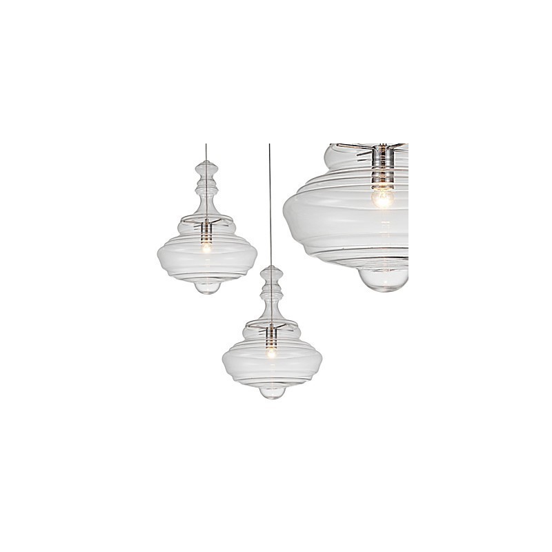 Lámpara colgante artística de 1 luz, moderna y sencilla, de cristal transparente incoloro.