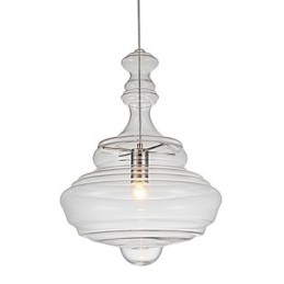 Lámpara colgante artística de 1 luz, moderna y sencilla, de cristal transparente incoloro.