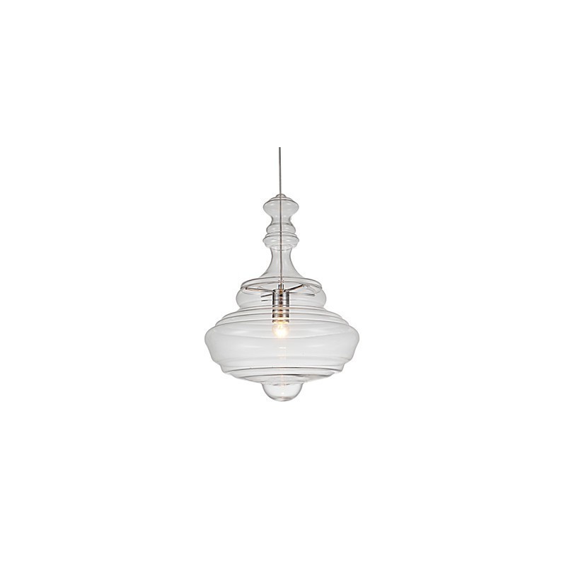 Lámpara colgante artística de 1 luz, moderna y sencilla, de cristal transparente incoloro.
