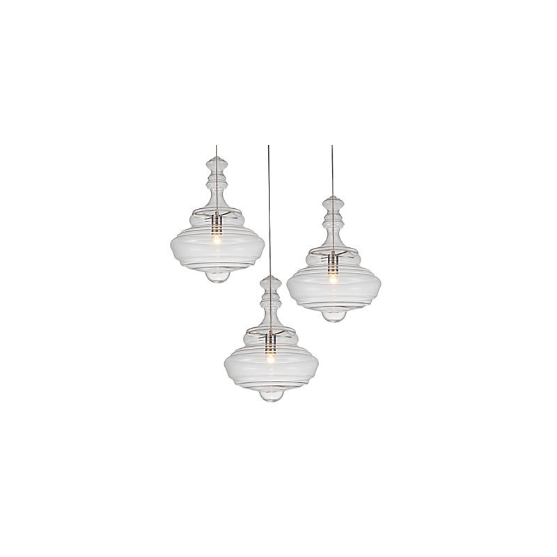 Lámpara colgante artística de 1 luz, moderna y sencilla, de cristal transparente incoloro.