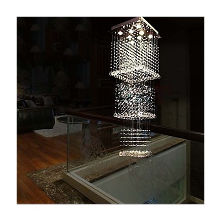 Lámparas colgantes de cristal para techo, 8 luces, modernas y lujosas, con dosel plateado, K9, accesorios de cristal transparente. Lámparas colgantes de cristal para techo, 8 luces, modernas y lujosas, con dosel plateado, K9, accesorios de cristal transparente.