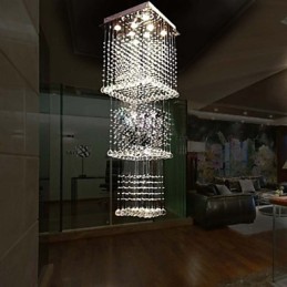 Lámparas colgantes de cristal para techo, 8 luces, modernas y lujosas, con dosel plateado, K9, accesorios de cristal transparente.
