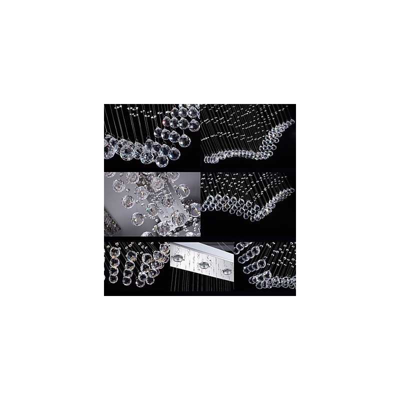 Lámparas colgantes de cristal para techo, 8 luces, modernas y lujosas, con dosel plateado, K9, accesorios de cristal transparente.