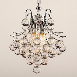 Lámpara colgante moderna contemporánea de cristal cromado