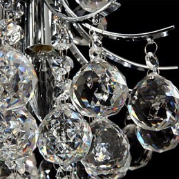 Lámpara colgante moderna contemporánea de cristal cromado