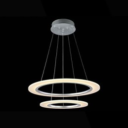 Lámpara colgante de acrílico para techo, lámpara colgante con 2 anillos