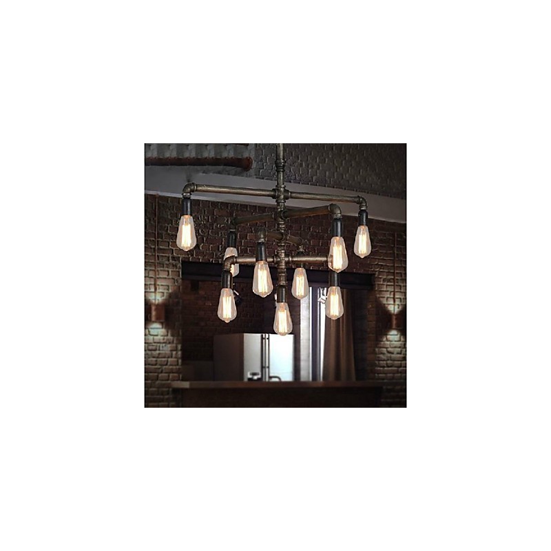 Lámpara colgante de metal con diseño de farol retro, estilo clásico tradicional, con pintura campestre
