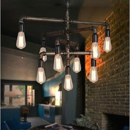 Lámpara colgante de metal con diseño de farol retro, estilo clásico tradicional, con pintura campestre
