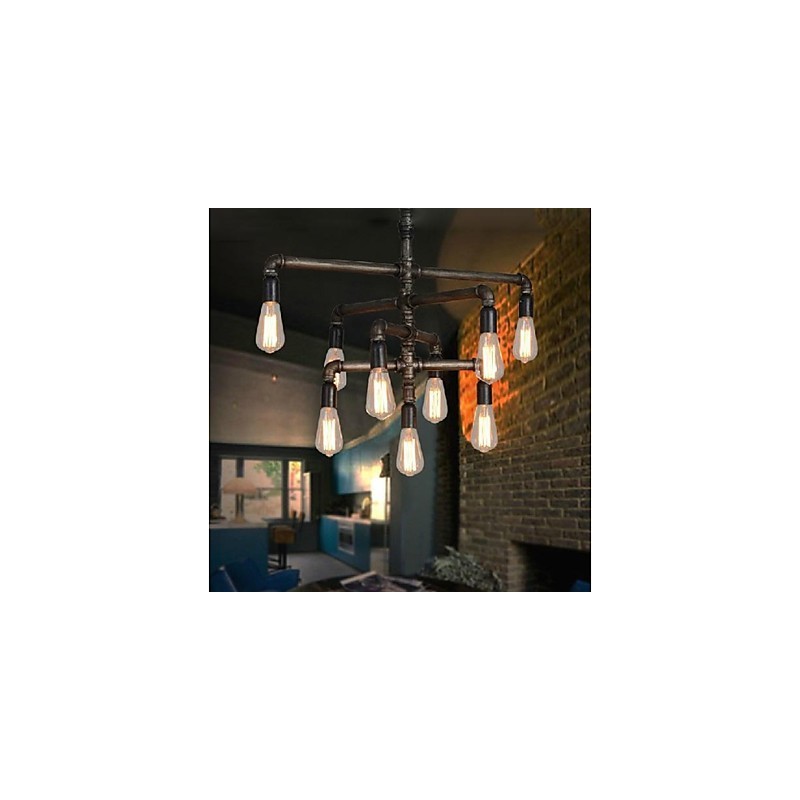 Lámpara colgante de metal con diseño de farol retro, estilo clásico tradicional, con pintura campestre