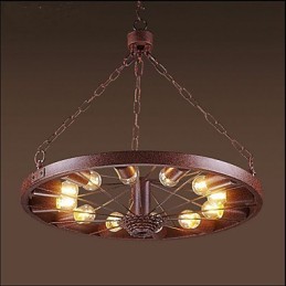 Lámpara colgante de rueda retro para hacer la antigua lámpara colgante industrial