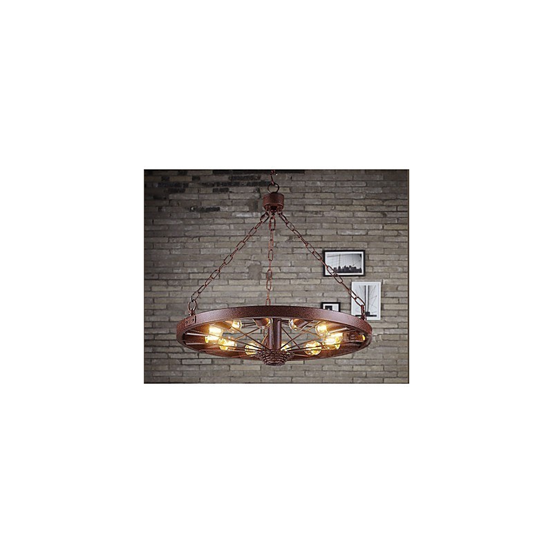 Lámpara colgante de rueda retro para hacer la antigua lámpara colgante industrial