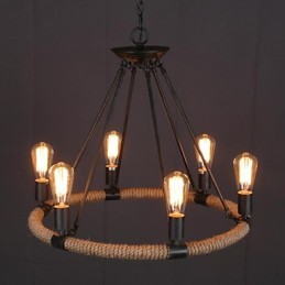 Lámpara colgante de metal con pintura estilo campestre en miniatura