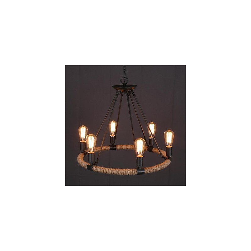 Lámpara colgante de metal con pintura estilo campestre en miniatura