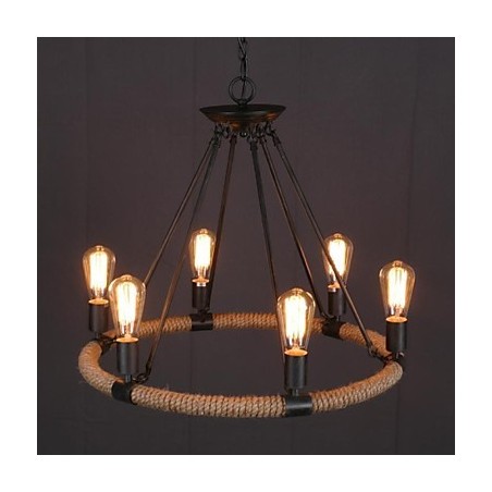 Lámpara colgante de metal con pintura estilo campestre en miniatura