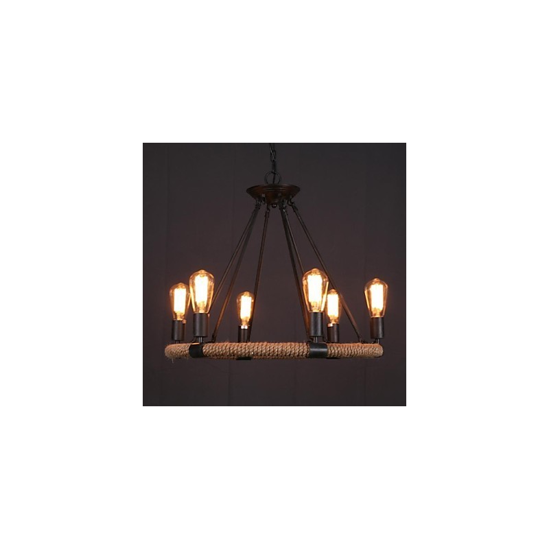 Lámpara colgante de metal con pintura estilo campestre en miniatura