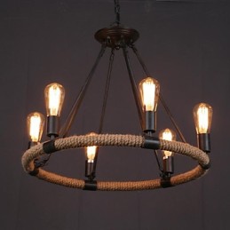 Lámpara colgante de metal con pintura estilo campestre en miniatura