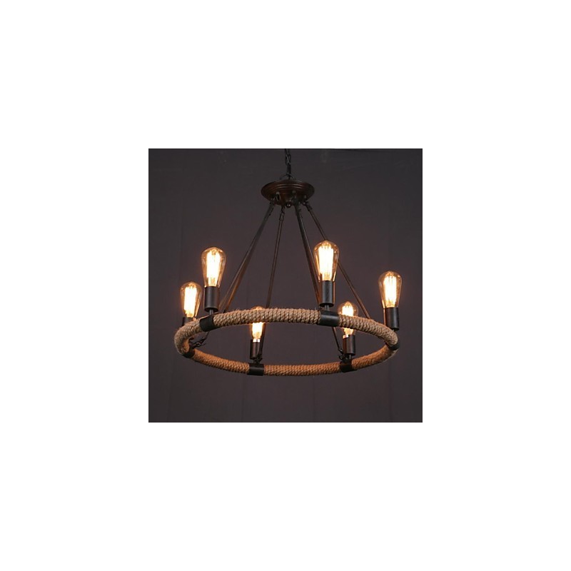 Lámpara colgante de metal con pintura estilo campestre en miniatura