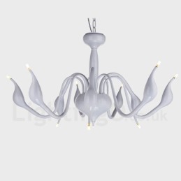 Lámpara de araña moderna contemporánea de metal galvanizado de 9 luces blancas