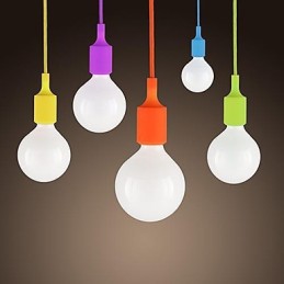 Mini lámpara colgante minimalista moderna de silicona, 1 luz, colores caramelo