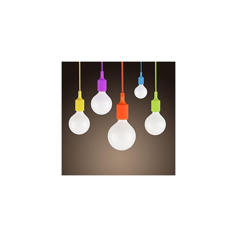 Mini lámpara colgante minimalista moderna de silicona, 1 luz, colores caramelo
