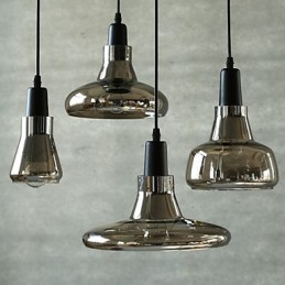 Lámpara de araña de cristal con decoración de sombras contemporánea y contraída.
