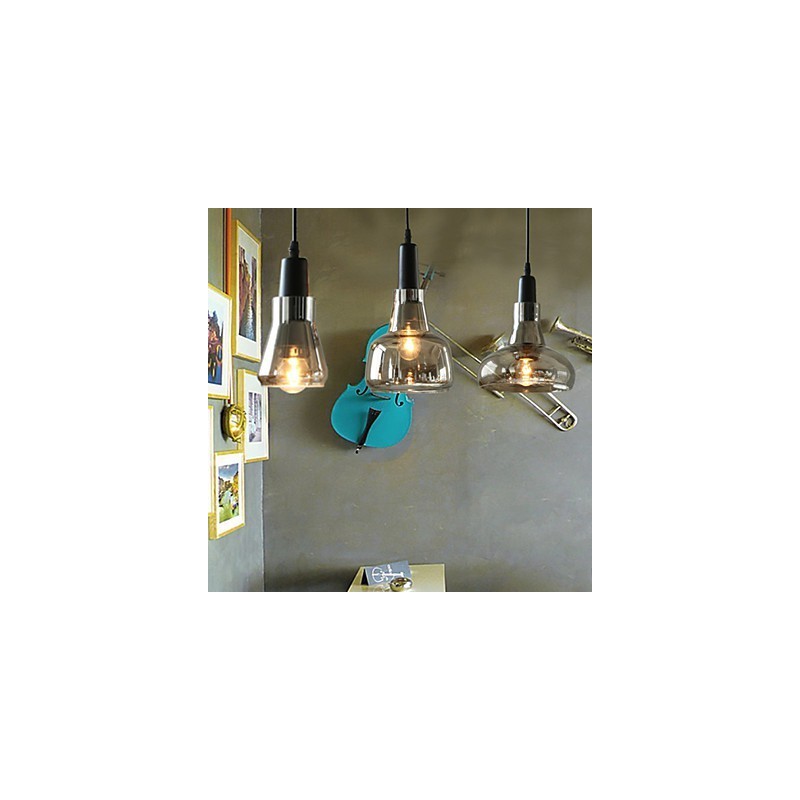 Lámpara de araña de cristal con decoración de sombras contemporánea y contraída.