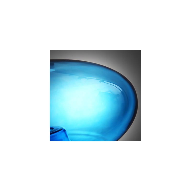 Lámpara colgante de diseño moderno de cristal azul con bombilla incluida.