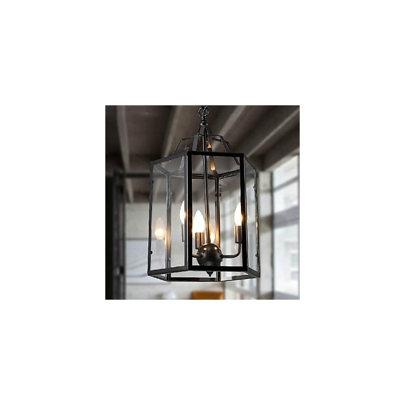 Lámpara colgante de metal con pintura estilo campestre, estilo retro, clásica, tradicional, para comedor