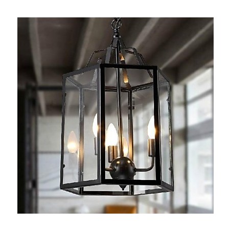Lámpara colgante de metal con pintura estilo campestre, estilo retro, clásica, tradicional, para comedor Lámpara colgante de metal con pintura estilo campestre, estilo retro, clásica, tradicional, para comedor