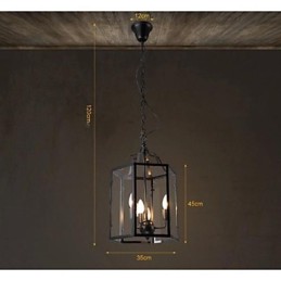 Lámpara colgante de metal con pintura estilo campestre, estilo retro, clásica, tradicional, para comedor