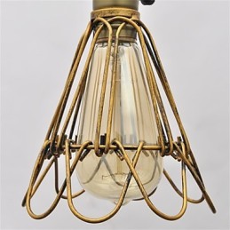 Lámpara de araña de hierro con una sola cabeza de loto vintage estilo country americano