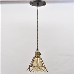 Lámpara de araña de hierro con una sola cabeza de loto vintage estilo country americano