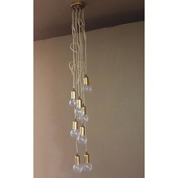 Lámpara colgante de cristal con forma de globo terráqueo, estilo tradicional, clásico, rústico, vintage, retro, con pintura en miniatura