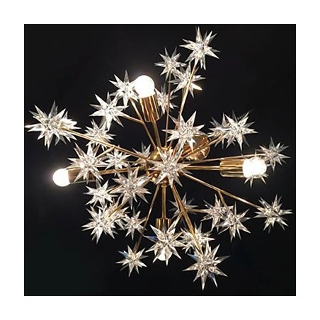 Lámpara colgante de hierro forjado con forma de bola y estrellas, chispa creativa Lámpara colgante de hierro forjado con forma de bola y estrellas, chispa creativa