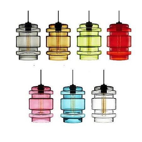 Lámpara de araña de cristal artístico de una sola cabeza, color caramelo, con pantalla de cristal (blanco, gris, amarillo, verde, rojo, rosa y azul) Lámpara de araña de cristal artístico de una sola cabeza, color caramelo, con pantalla de cristal (blanco, gris, amarillo, verde, rojo, rosa y azul)