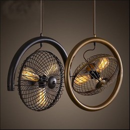 Lámpara colgante de ventilador de viento industrial retro estilo americano