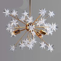 Lámpara colgante de hierro forjado con forma de bola y estrellas, chispa creativa
