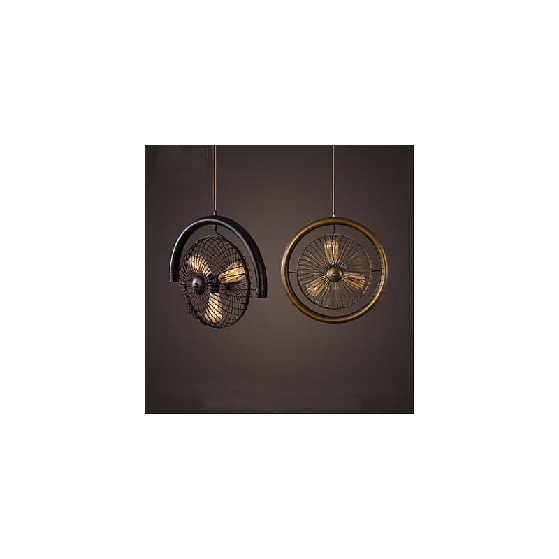 Lámpara colgante de ventilador de viento industrial retro estilo americano