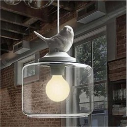 Lámpara colgante de un solo cabezal con forma de pájaro en vidrio