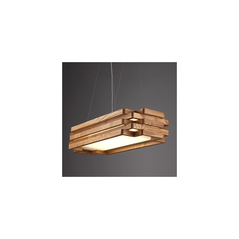 Lámpara colgante de bambú de madera estilo campestre moderno y contemporáneo