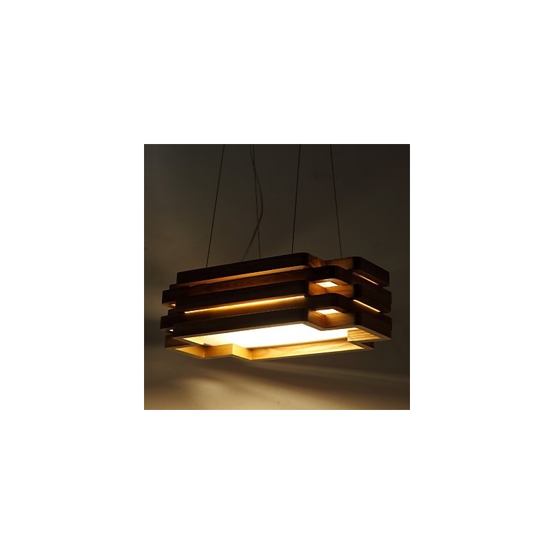 Lámpara colgante de bambú de madera estilo campestre moderno y contemporáneo