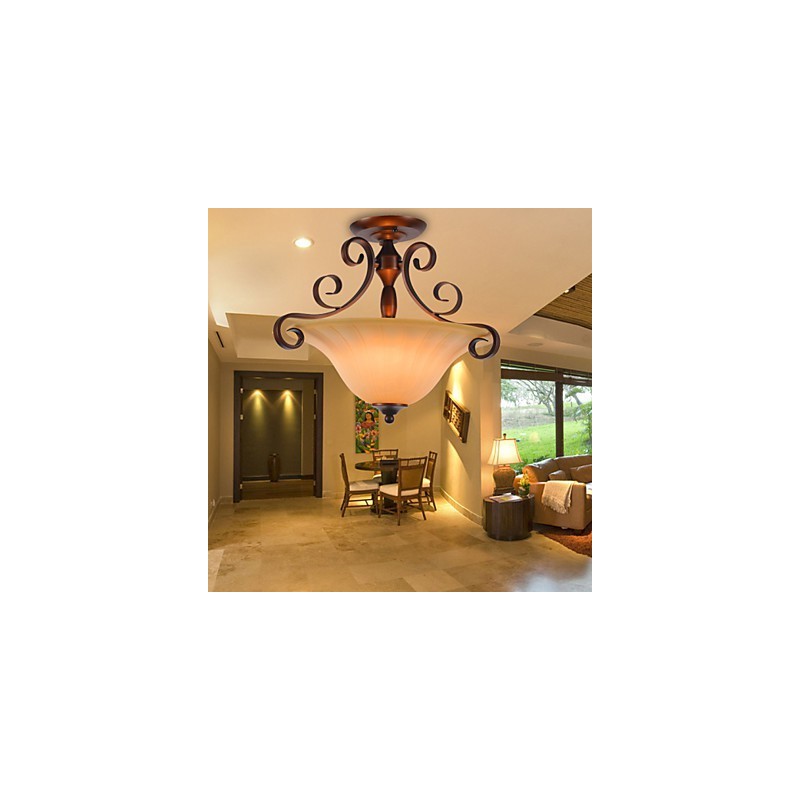 Lámpara colgante de metal con pintura estilo rústico vintage en miniatura