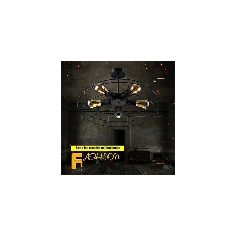 Lámpara colgante de ventilador de metal vintage industrial Steampunk lámpara de techo lámpara de araña