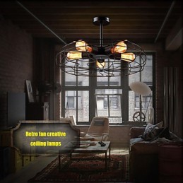 Lámpara colgante de ventilador de metal vintage industrial Steampunk lámpara de techo lámpara de araña