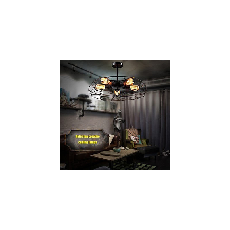 Lámpara colgante de ventilador de metal vintage industrial Steampunk lámpara de techo lámpara de araña