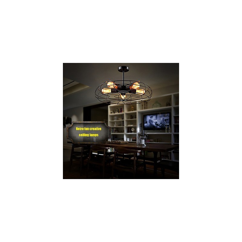 Lámpara colgante de ventilador de metal vintage industrial Steampunk lámpara de techo lámpara de araña