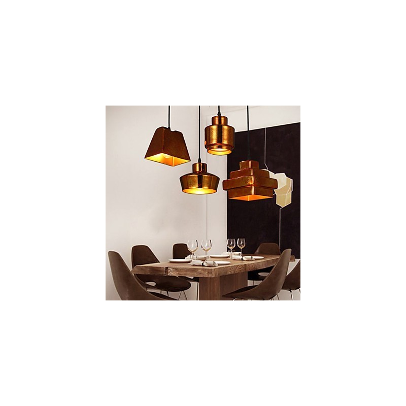 Lámpara colgante de cristal retro estilo country americano con diseño oxidado